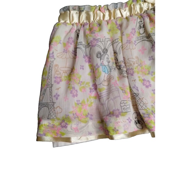 Disney toddler girls pink Mickey and Minnie Gold Bow Trim Elastic tutu SKORT 4t - Picture 3 of 11